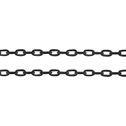Черный Цвет Металла Латунные кабельные цепи, несварные, с катушкой, овальные, без кадмия и без свинца, металлический черный , 5x2x1 мм, около 301.83 футов (92 м) / рулон