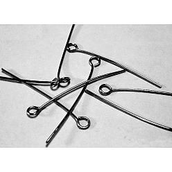 Черный Цвет Металла Латунный штифт, без кадмия и без свинца, металлический черный , Около 2.2 см в длину, толщиной 0.7 мм , Отверстие: около 2 мм, Около 12000 шт / 1000 г