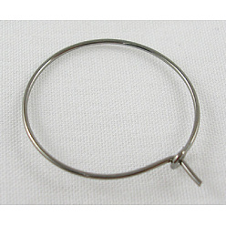 Черный Цвет Металла Латунные бокалы, Обручальные серьги, металлический черный , 25x0.8 мм, 20 датчик