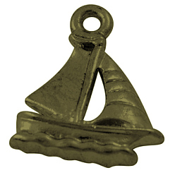 Античная Бронза Сплавочные подвески тибетского стиля, прелести парусной лодке, без свинца и без кадмия, античная бронза, длиной около 20 мм , шириной 16.5 мм , толщиной 2 мм , отверстие : 2 мм