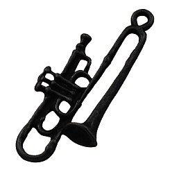 Черный Цвет Металла Подвески из сплава , труба, металлический черный , без свинца, без кадмии и без никеля, длиной около 35 мм , шириной 15 мм , толщиной 3.5 мм , отверстие : 2 мм