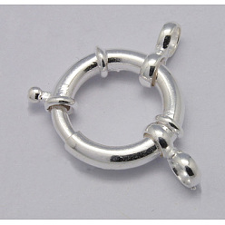 Серебро 925 большие пружинные застежки из стерлингового серебра, серебряные, 13.5 мм