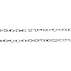 Platinum Iron Cross Chains Rolo Chains, Unwelded, Oval, Come On Reel, Popular for Jewelry Making, Important Decoration, Platinum,3x2x0.6mm