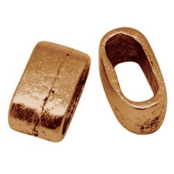 Красная Медь Тибетские слайдер стиль завораживает для кожаный браслет решений, без кадмия и без свинца, прямоугольные, красная медь, 13x7x7 мм, отверстие : 5 мм