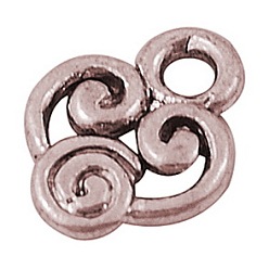 Красная Медь Сплавочные подвески тибетского стиля, без свинца и без кадмия, Красная медь, 10x8x2 мм, отверстие : 1.5 мм, Около 2631 шт / 1000 г