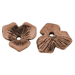 Красная Медь Тибетском стиле сплав шарик крышки, без свинца и без кадмия, Красная медь, 11x2.5 мм, отверстие : 1.5 мм