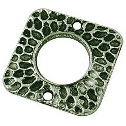 Античная Бронза Тибетского стиля ссылки / разъемы, компоненты для люстры, без свинца и без кадмия, квадратный, античная бронза, 18x18x2 мм, отверстие : 1 мм