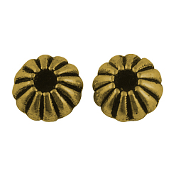 Античное Золото Бусины тибетского стиля , без свинца и без кадмия, рондель, античное золото , 7x5 мм, отверстие : 2 мм