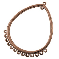 Красная Медь Коннекторы тибетского стиля, сплав, без свинца и без кадмия, слеза, красная медь, Размер : длиной около 47 мм , шириной 36 мм , отверстие : 1 мм, Около 300 шт / 1000 г