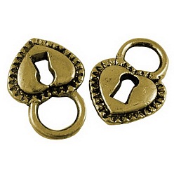 Античное Золото Сплавочные подвески тибетского стиля, без свинца и без кадмия, античное золото , сердце, 17.5x12 мм, отверстие : 5.5 мм, Около 1099 шт / 1000 г