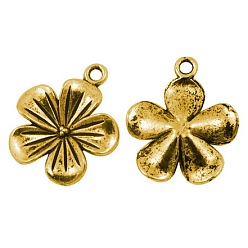 Античное Золото Подвески в тибетском стиле , без свинца и без кадмия, цветок / цветок сливы, античное золото , 23x20x4 мм, отверстие : 2 мм, Около 470 шт / 1000 г