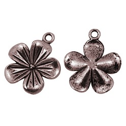 Красная Медь Подвески в тибетском стиле , без свинца и без кадмия, цветок / цветок сливы, Красная медь, 23x20x4 мм, отверстие : 2 мм, Около 470 шт / 1000 г