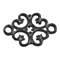Черный Цвет Металла Соединительные элементы в тибетском стиле, цинковых сплавов, цветок, металлический черный , кадмия и свинца бесплатно, 18x13x1 мм, отверстие : 2 мм