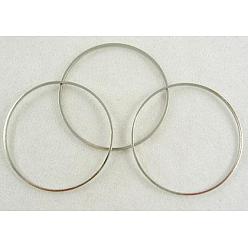 Platinum Brass Linking Rings, Nickel Free, Platinum, 20x0.7~1mm