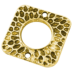 Античное Золото Звенья / разъемы из сплава в тибетском стиле, без кадмия, без никеля и без свинца, квадратный, античное золото , 18x18x2 мм, отверстие : 9 мм