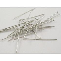 Платина Железные штыри с плоской головкой, без кадмия, без никеля и без свинца, платиновый цвет, 30x0.75~0.8 мм, 20 датчик, Около 40000 шт / 5000 г, Руководитель: 2 mm
