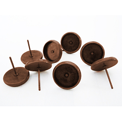 Красная Медь Латунь настройки серьга, без никеля , Красная медь, лоток : 10 мм, 12x0.8 мм