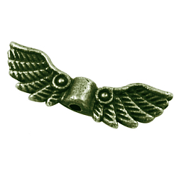 Античная Бронза Сплавочные овальные бусины тибетского стиля , без кадмия, без никеля и без свинца, крыло, античная бронза , длиной около 7 мм , шириной 21.5 мм , толщиной 3 мм , отверстие : 1.5 мм