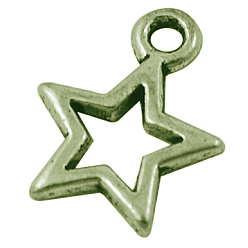 Античная Бронза Подвески из сплава в тибетском стиле, звезда, Рождество, античная бронза, без свинца, без кадмии и без никеля, 14x10x2 мм, отверстие : 1.5 мм