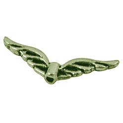 Античная Бронза Сплавочные овальные бусины тибетского стиля , крыло, без кадмия, без никеля и без свинца, античная бронза, 22x8x3 мм, отверстие : 1 мм