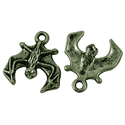 Античная Бронза Сплавочные подвески тибетского стиля, без кадмия, без никеля и без свинца, Хэллоуин, летучая мышь, античная бронза, 18x17.5x3 мм, отверстие : 2 мм