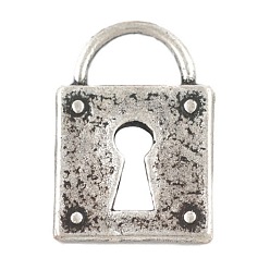 Платина Сплавочные подвески, без свинца и без кадмия, замок навесной, платина, 15x11x1 мм, отверстие : 5 мм