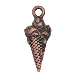 Красная Медь Подвески из сплава , мороженое, Красная медь, без кадмия, без никеля и без свинца, 18.5x7x4 мм, отверстие : 2 мм