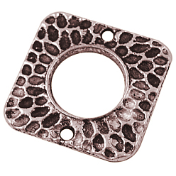 Красная Медь Звенья / разъемы из сплава в тибетском стиле, без кадмия, без никеля и без свинца, квадратный, Красная медь, 18x18x2 мм, отверстие : 9 мм