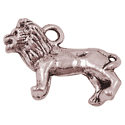 Красная Медь Сплавочные подвески тибетского стиля, лев, Красная медь, без свинца, без кадмии и без никеля, 23x16x7 мм, отверстие : 2 мм