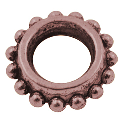 Красная Медь Сплавочные овальные бусины тибетского стиля , без кадмия, без никеля и без свинца, передача, Красная медь, 13.5x4.5 мм, отверстие : 7 мм