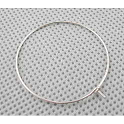 Платина Латунные бокалы, Обручальные серьги, без никеля , платина, 35x0.8 мм, 20 датчик