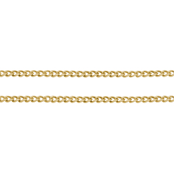 Золотой Латунные витой цепочки, бордюрные цепи, несварные, с катушкой, овальные, без свинца и без кадмия, золотые, 2.5x2x0.5 мм, около 301.83 футов (92 м) / рулон