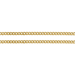 Золотой Латунные витой цепочки, бордюрные цепи, несварные, с катушкой, овальные, без свинца, без никеля и без кадмия, золотые, 3.7x2.7x0.8 мм, около 301.83 футов (92 м) / рулон