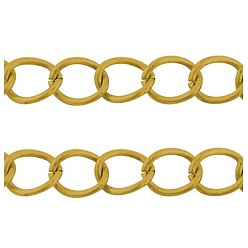 Золотой Железа скручены цепи, несварные, с катушкой, овальные, золотые, 7x5.3x1.2 мм, около 164.04 футов (50 м) / рулон