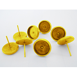 Золотой Латунь настройки серьга, золотые, лоток : 10 мм, 12x0.8 мм