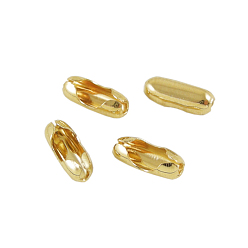 Golden Brass Ball Chain Connectors, Golden, 9.5~10x3.5mm, Fit for 2.4mm ball chain