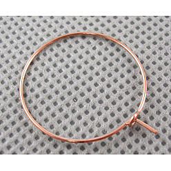 Розовое Золото Латунные бокалы, Обручальные серьги, розовое золото , 30x0.8 мм, 20 датчик