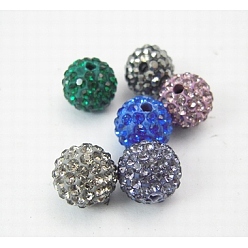 (52) Непрозрачная лаванда Ближний Восток шариков Rhinestone, с полимерной глиной, круглый Pave дискотечный шар бисер, разноцветные, С. 13 (1.9~2 мм), 10 мм, отверстие : 1.5 мм