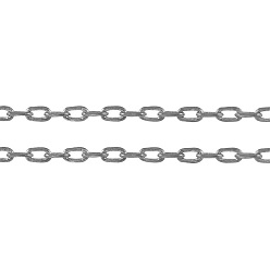 Платина Латунные кабельные цепи, цепи с алмазной огранкой, несварные, граненые, с катушкой, овальные, без никеля , платиновый цвет, ссылка: около 4 mm длиной, шириной 2 мм , толщиной 0.5 мм , около 301.83 футов (92 м) / рулон