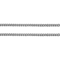 Платина Латунные витой цепочки, бордюрные цепи, несварные, с катушкой, без свинца и без кадмия, платина, 2x1.5x1 мм, около 301.83 футов (92 м) / рулон