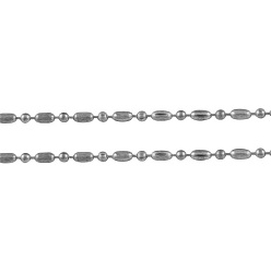 Платина Латунные шаровые цепи, шариковые и бусовые цепи, долговечный, пайки, с катушкой, без кадмия и без свинца, платина, 1.5 mm и 3x1.5 mm, около 301.83 футов (92 м) / рулон