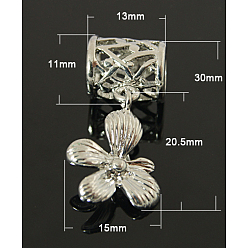 Platinum Brass Ice Pinch Bails, Platinum, 30x15mm, Pin: 1mm, Hole: 8mm