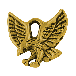 Античное Золото Сплавочные подвески тибетского стиля, без кадмия и без свинца, орел / сокол очарование, античное золото , 13x13x2 мм, отверстие : 2 мм