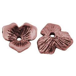Red Copper Tibetan Style Beads, Lead Free and Cadmium Free, Caps, Red Copper Color, about 11mm in diameter, 2.5mm thick, hole: 1.5mm