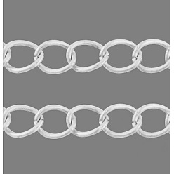 Серебро Железа скручены цепи, несварные, с катушкой, овальные, серебряные, 7x5.3x1.2 мм, около 164.04 футов (50 м) / рулон