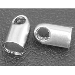 Серебро Латуни мозг заканчивается, серебряный цвет гальваническим, 4.5x2.1 мм, отверстие : 1 мм, внутренний диаметр: 1.5 мм