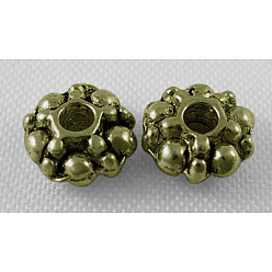 Античная Бронза Разделители для бусин, тибетский стиль, без свинца, без кадмия и без никеля, передача, античная бронза , 6x3 мм, отверстие : 1.5 мм