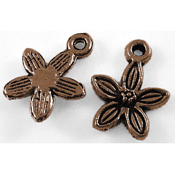 Красная Медь Тибетский стиль сплава красный медь металлические подвески, без свинца, без кадмия и без никеля , 13.5x10.5x3 мм, отверстие : 1.5 мм