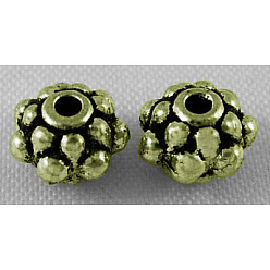 Античная Бронза Бусины тибетского стиля , античная бронза, без свинца и без кадмия, толщиной 6.5x4.5 мм , отверстие : 1 мм