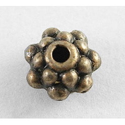 Красная Медь Разделители для бусин, тибетский стиль, Красная медь, без свинца и без кадмия, толщиной 6.5x4.5 мм , отверстие : 1 мм